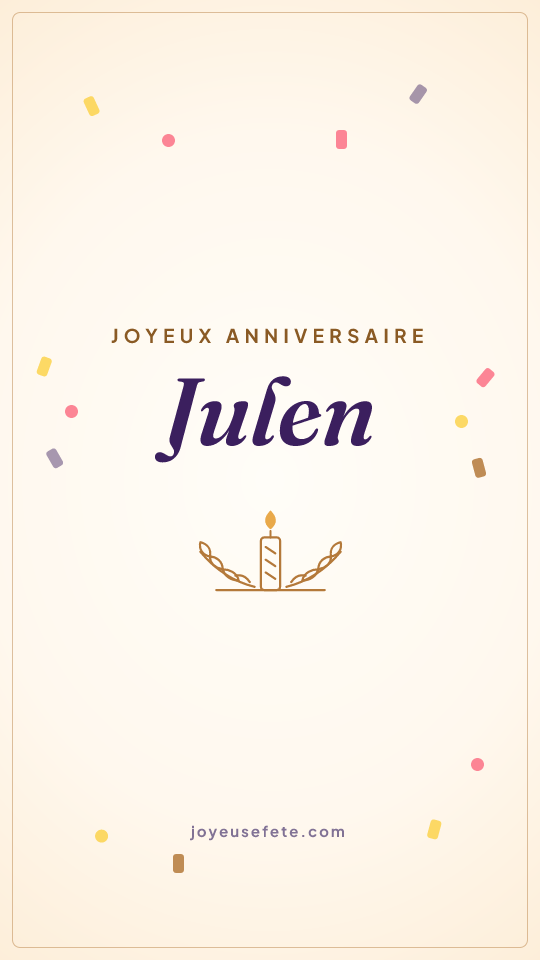 Image « Joyeux anniversaire Julen » au format story