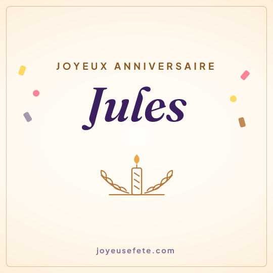 Image carrée « Joyeux anniversaire Jules » pour WhatsApp
