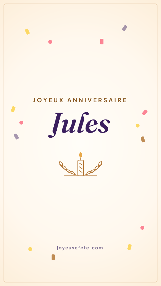 Image « Joyeux anniversaire Jules » au format story