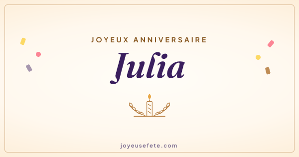 Image « Joyeux anniversaire Julia » au format large