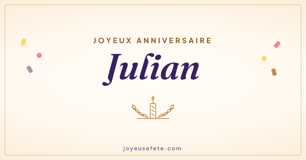Image « Joyeux anniversaire Julian » au format large
