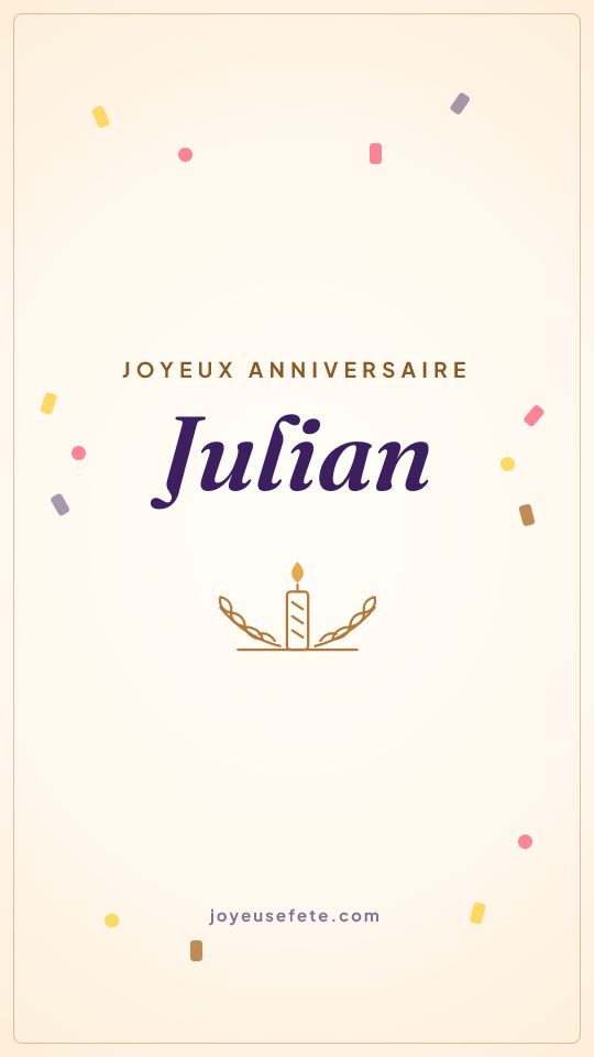 Image « Joyeux anniversaire Julian » au format story