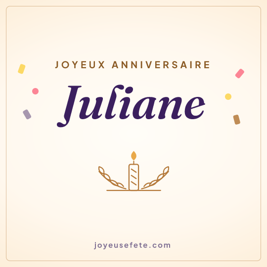 Image carrée « Joyeux anniversaire Juliane » pour WhatsApp