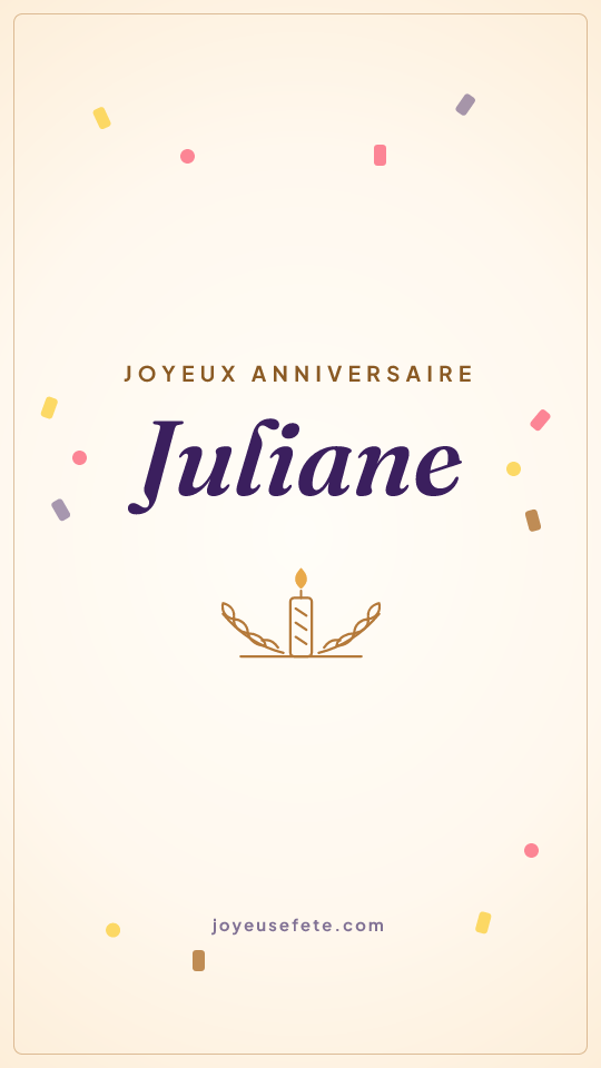 Image « Joyeux anniversaire Juliane » au format story