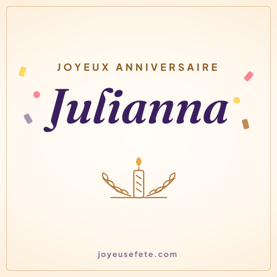 Image carrée « Joyeux anniversaire Julianna » pour WhatsApp