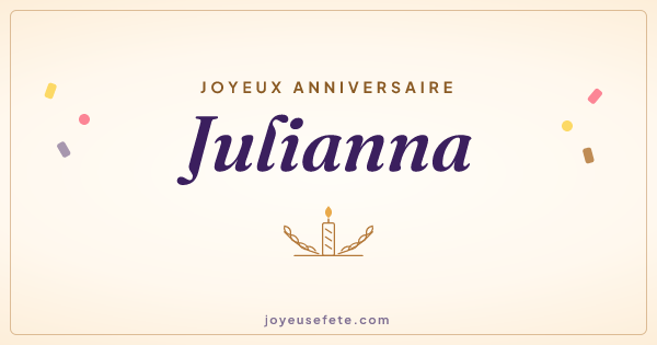 Image « Joyeux anniversaire Julianna » au format large