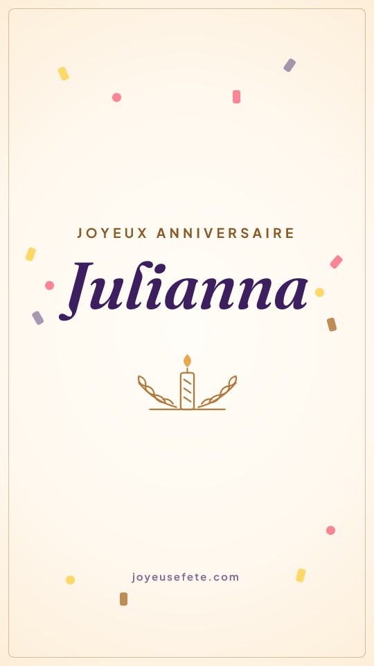 Image « Joyeux anniversaire Julianna » au format story