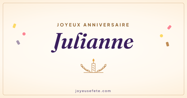 Image « Joyeux anniversaire Julianne » au format large