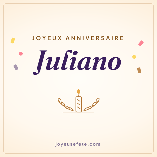 Image carrée « Joyeux anniversaire Juliano » pour WhatsApp