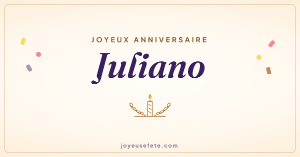 Image « Joyeux anniversaire Juliano » au format large
