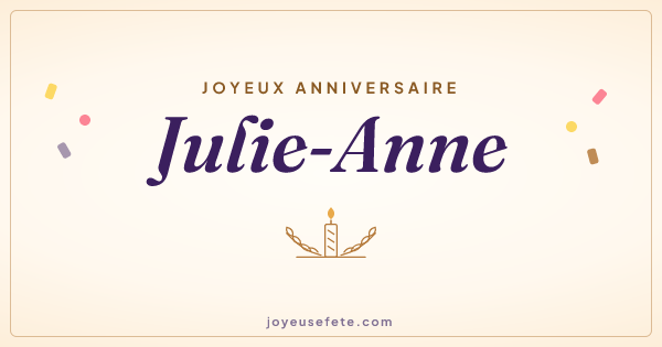 Image « Joyeux anniversaire Julie-Anne » au format large