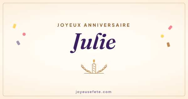 Image « Joyeux anniversaire Julie » au format large