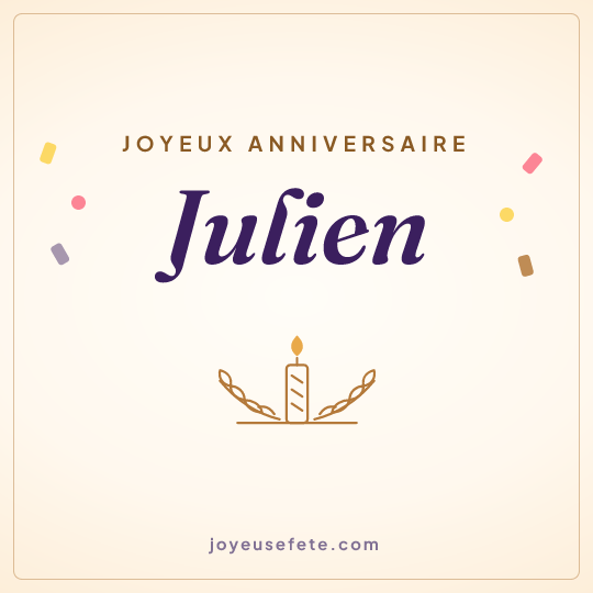 Image carrée « Joyeux anniversaire Julien » pour WhatsApp
