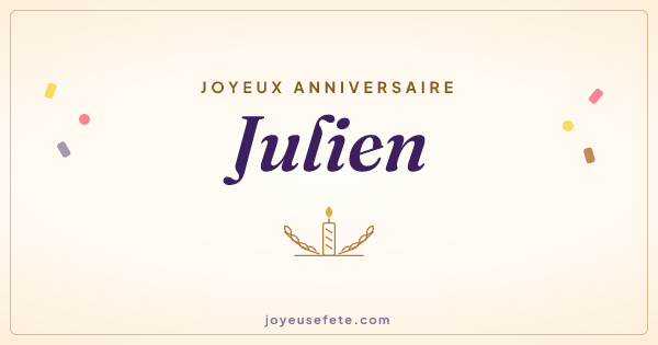 Image « Joyeux anniversaire Julien » au format large