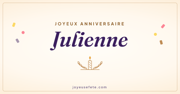 Image « Joyeux anniversaire Julienne » au format large