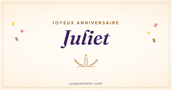 Image « Joyeux anniversaire Juliet » au format large