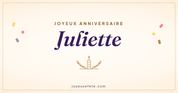 Image « Joyeux anniversaire Juliette » au format large