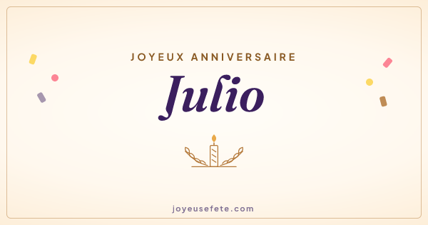 Image « Joyeux anniversaire Julio » au format large