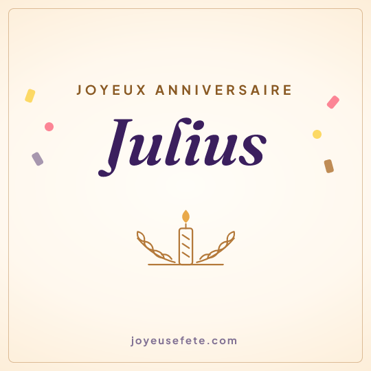 Image carrée « Joyeux anniversaire Julius » pour WhatsApp