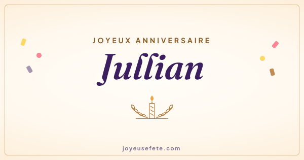 Image « Joyeux anniversaire Jullian » au format large
