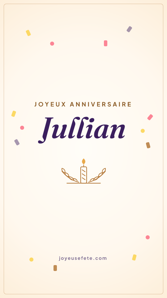 Image « Joyeux anniversaire Jullian » au format story