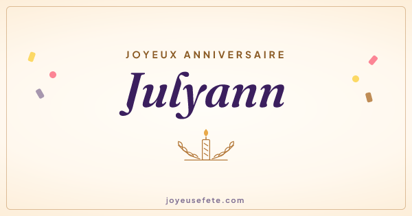 Image « Joyeux anniversaire Julyann » au format large