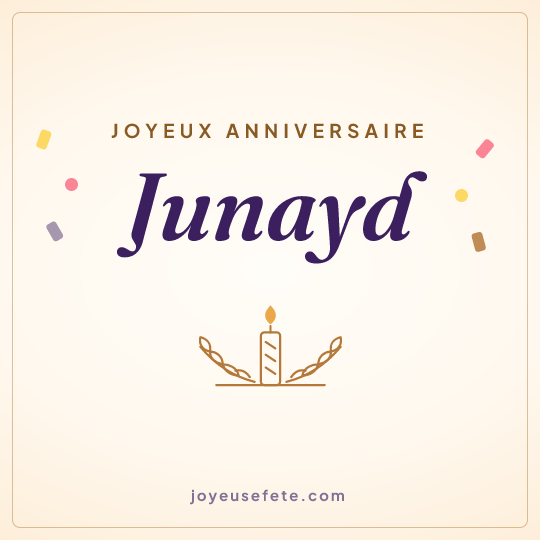 Image carrée « Joyeux anniversaire Junayd » pour WhatsApp