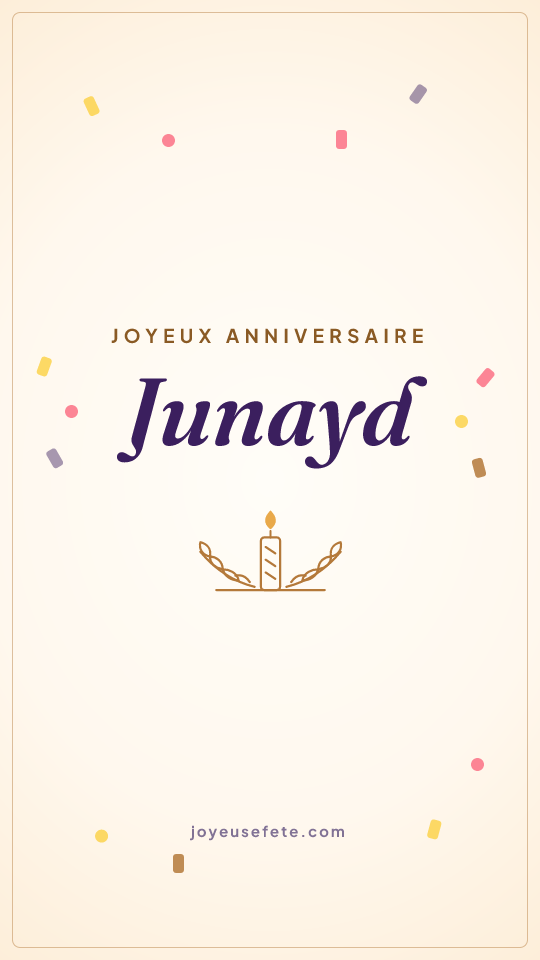 Image « Joyeux anniversaire Junayd » au format story