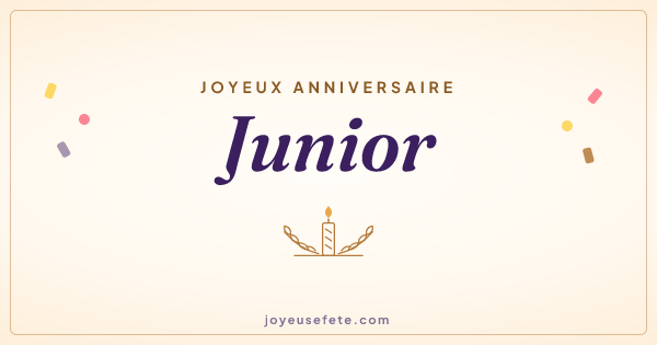Image « Joyeux anniversaire Junior » au format large