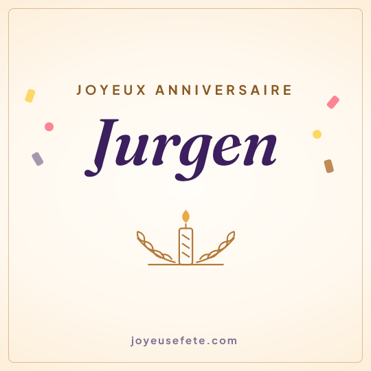 Image carrée « Joyeux anniversaire Jurgen » pour WhatsApp