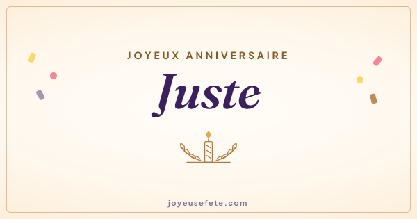 Image « Joyeux anniversaire Juste » au format large