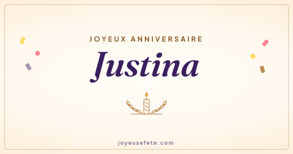 Image « Joyeux anniversaire Justina » au format large