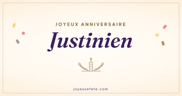 Image « Joyeux anniversaire Justinien » au format large