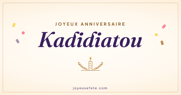 Image « Joyeux anniversaire Kadidiatou » au format large