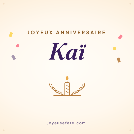 Image carrée « Joyeux anniversaire Kaï » pour WhatsApp