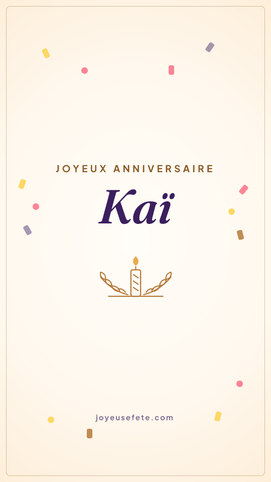 Image « Joyeux anniversaire Kaï » au format story