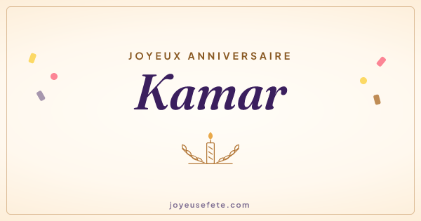 Image « Joyeux anniversaire Kamar » au format large