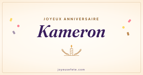 Image « Joyeux anniversaire Kameron » au format large