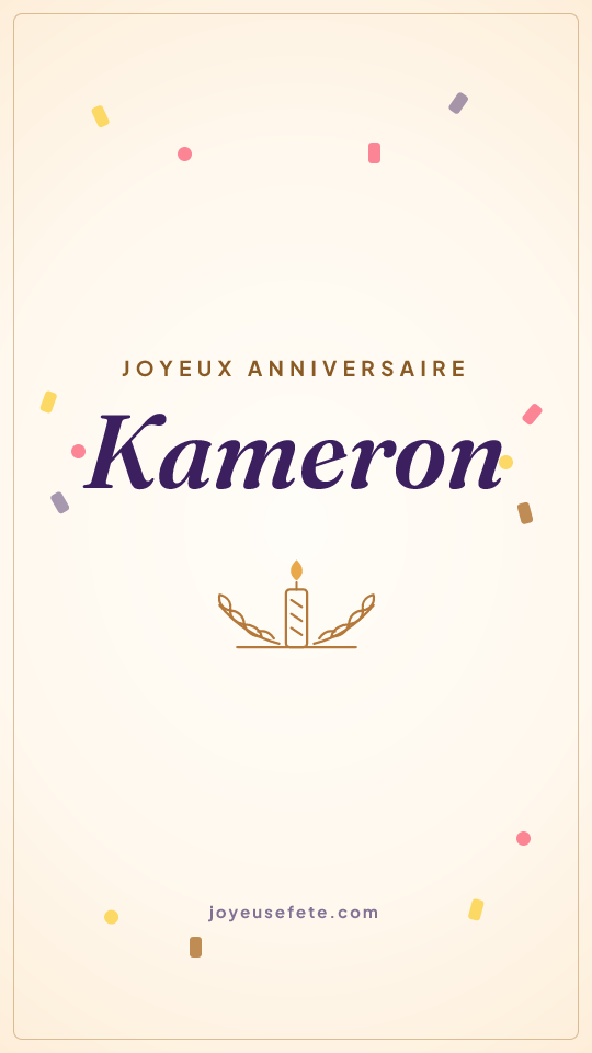 Image « Joyeux anniversaire Kameron » au format story
