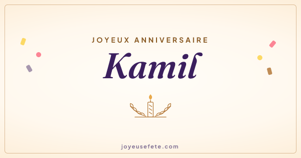Image « Joyeux anniversaire Kamil » au format large