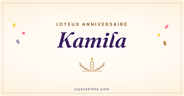 Image « Joyeux anniversaire Kamila » au format large