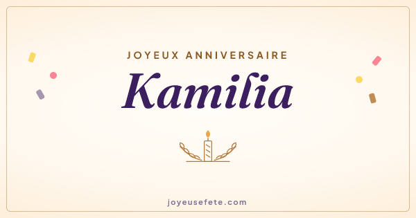 Image « Joyeux anniversaire Kamilia » au format large
