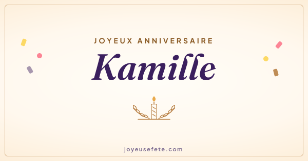 Image « Joyeux anniversaire Kamille » au format large
