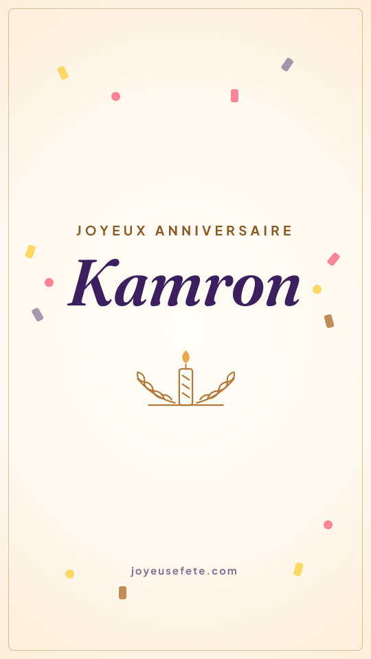Image « Joyeux anniversaire Kamron » au format story