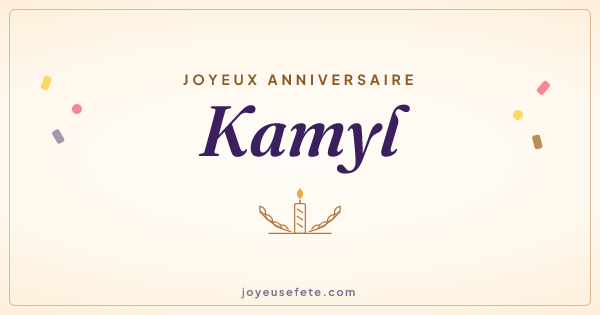 Image « Joyeux anniversaire Kamyl » au format large