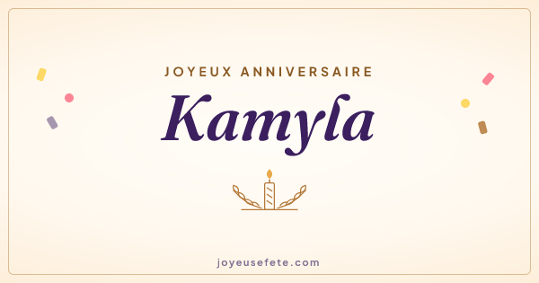 Image « Joyeux anniversaire Kamyla » au format large