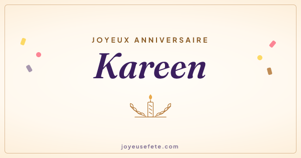 Image « Joyeux anniversaire Kareen » au format large