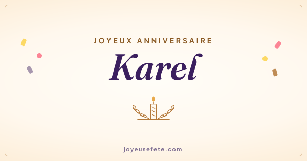 Image « Joyeux anniversaire Karel » au format large
