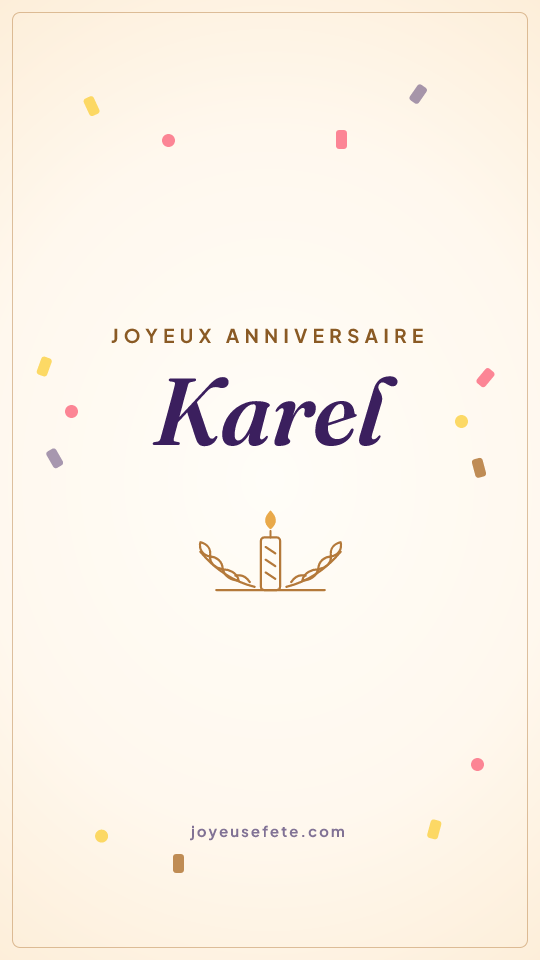Image « Joyeux anniversaire Karel » au format story