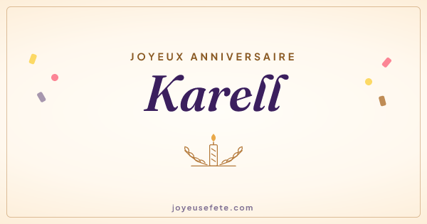 Image « Joyeux anniversaire Karell » au format large